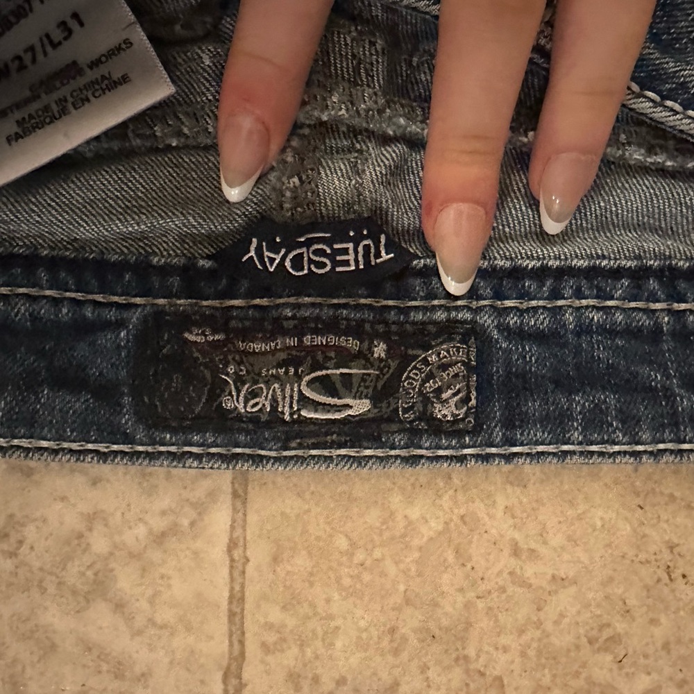 silver jeans